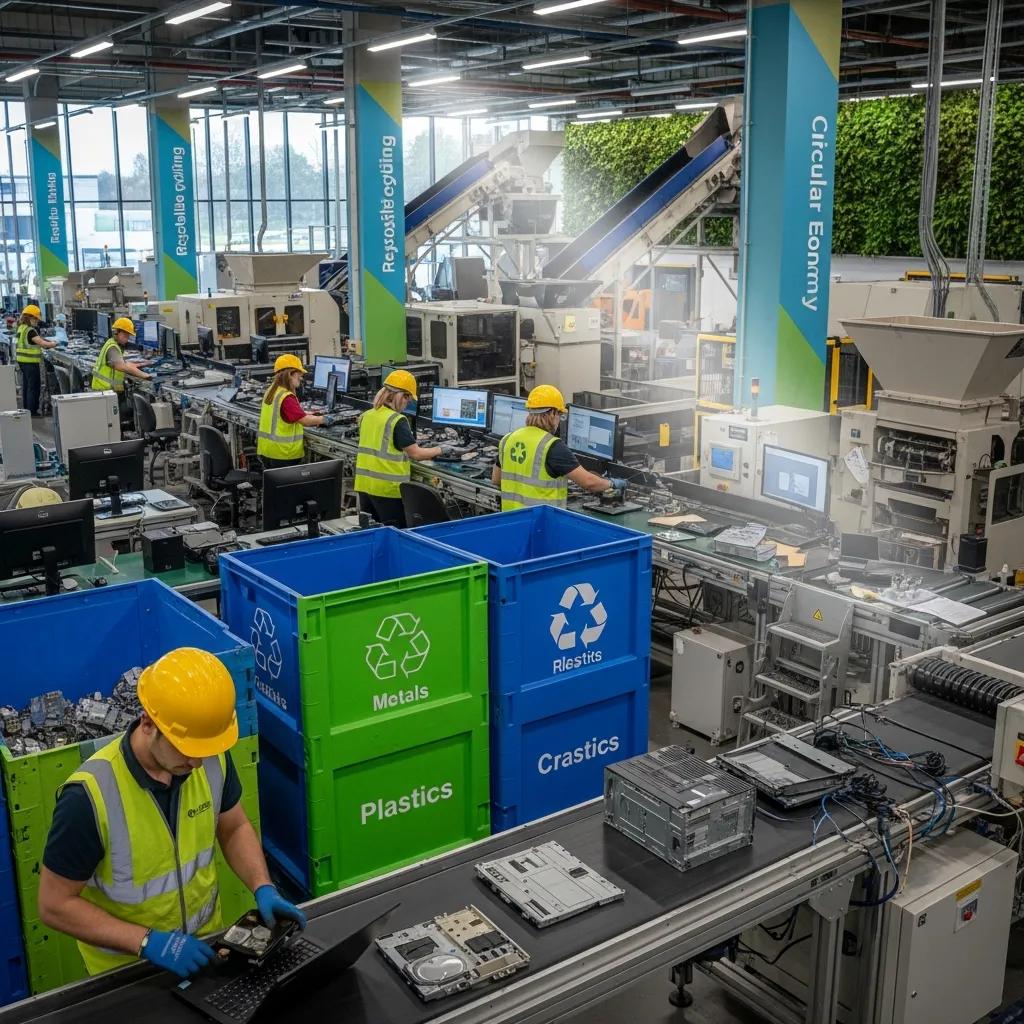 Eco-friendly IT asset disposal practices in a recycling facility